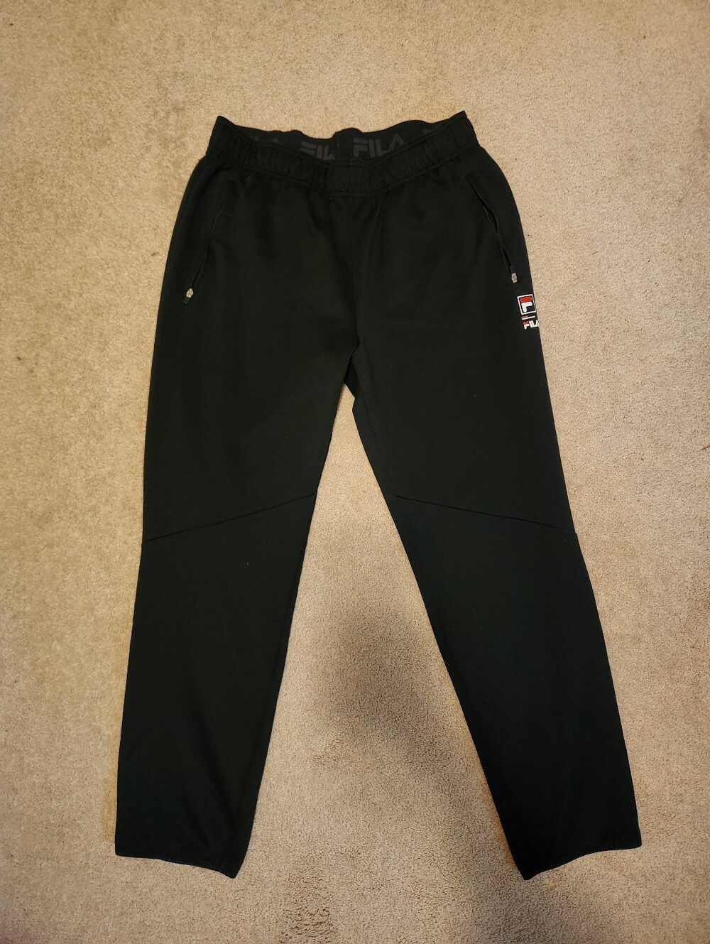 Fila Mens Black Track pants with Logo Patch